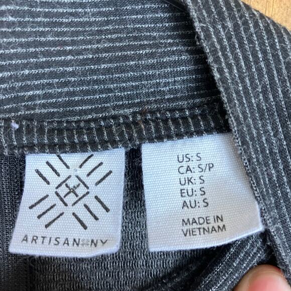 Artisan NY Womens Dress Gray White Striped High Neck Sleeveless Stretch Small - Picture 6 of 12